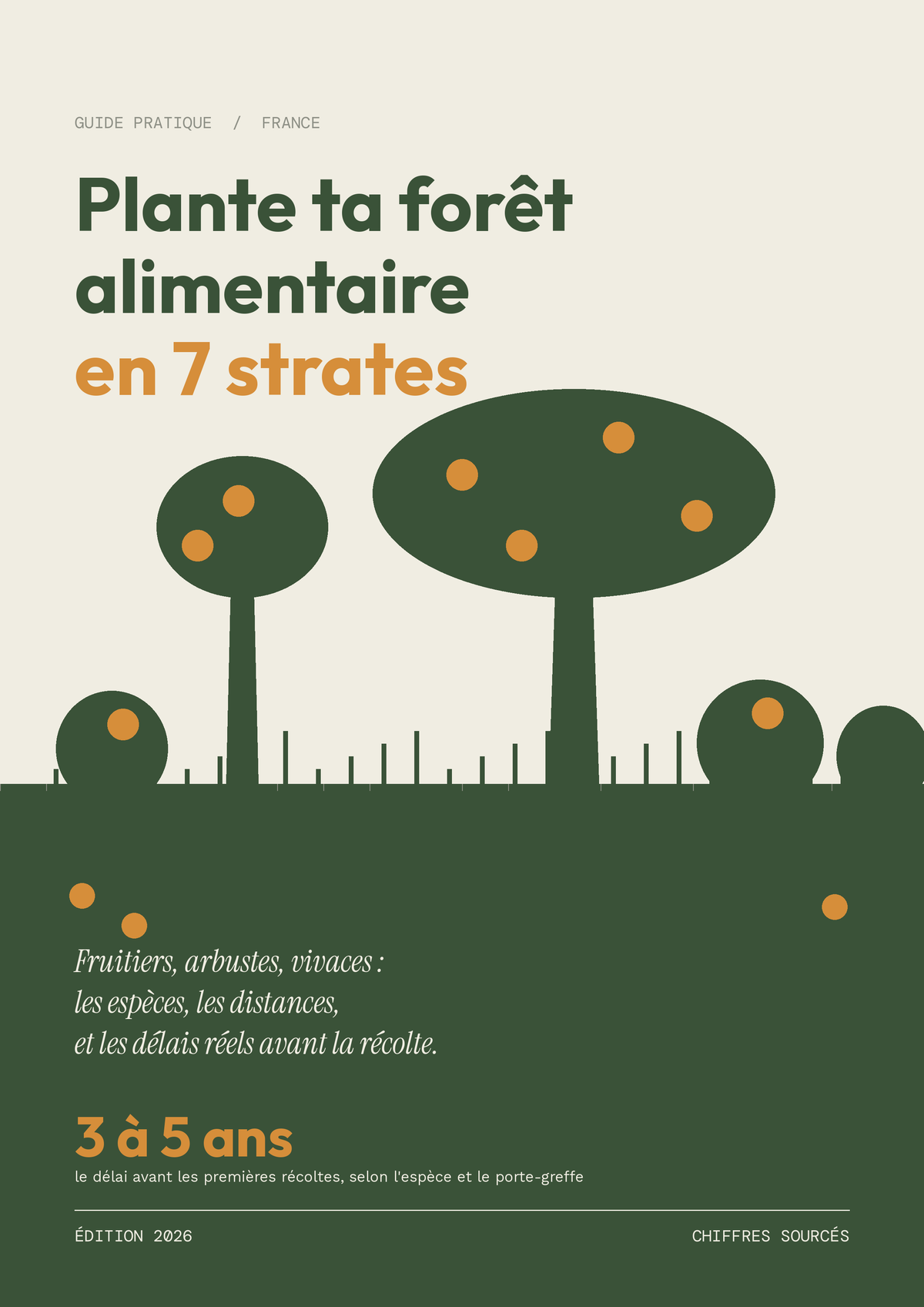 Couverture du guide Plante ta forêt alimentaire en 7 strates, édition 2026