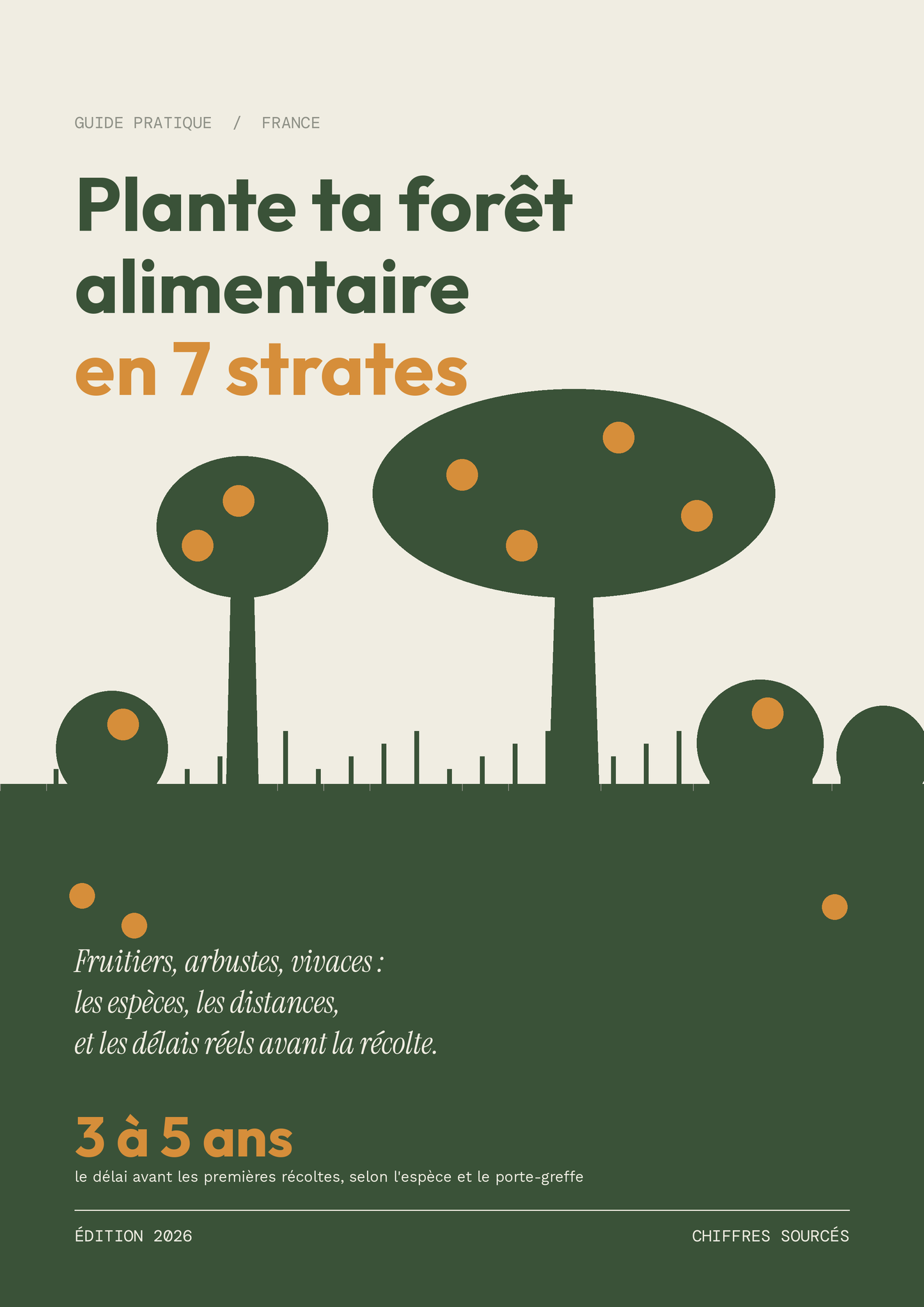 Couverture du guide Plante ta forêt alimentaire en 7 strates, édition 2026